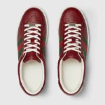 MEN'S GUCCI ACE SNEAKER WITH ROSSO ANCORA LEATHER