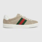 Oatmeal Suede Gucci Ace Sneaker