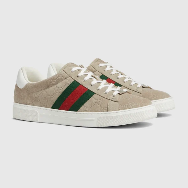 Oatmeal Suede Gucci Ace Sneaker